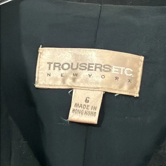 Vintage Trousers Etc New York Black Zip-up Jacket Size 6 - Picture 3 of 8